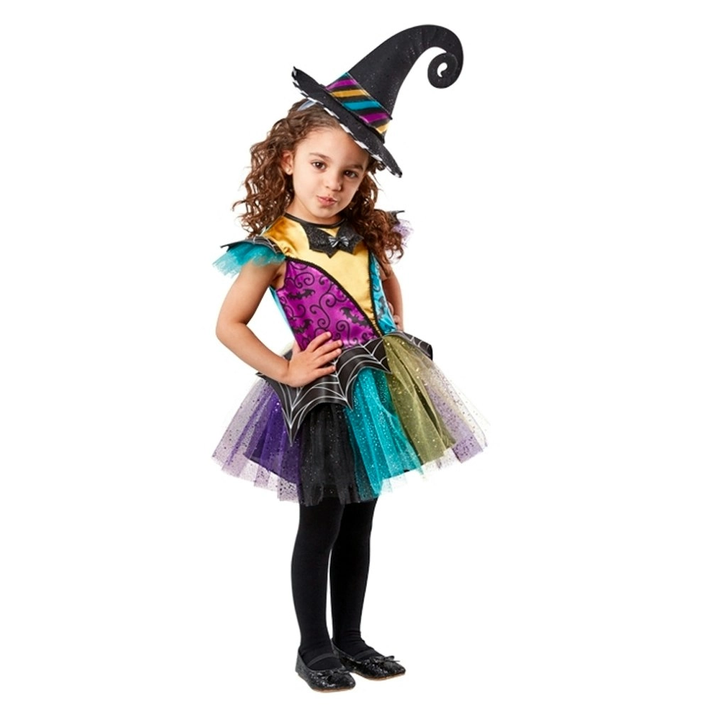 Rubies Patchwork Witch Dress Up Kids/Girls Halloween Party Costume Size 3-5