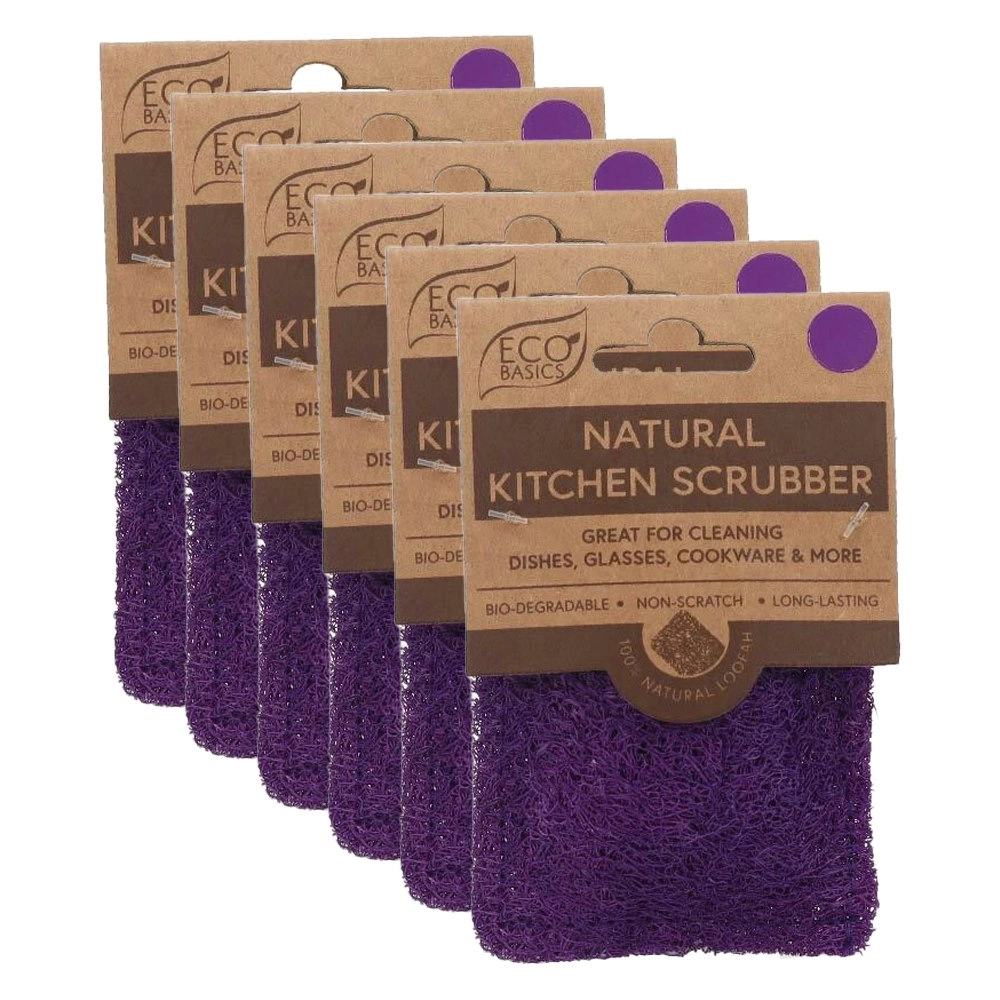 6x White Magic Eco Basics Natural Kitchen Scrubber Dirt/Grim Dish Cleaner Grape