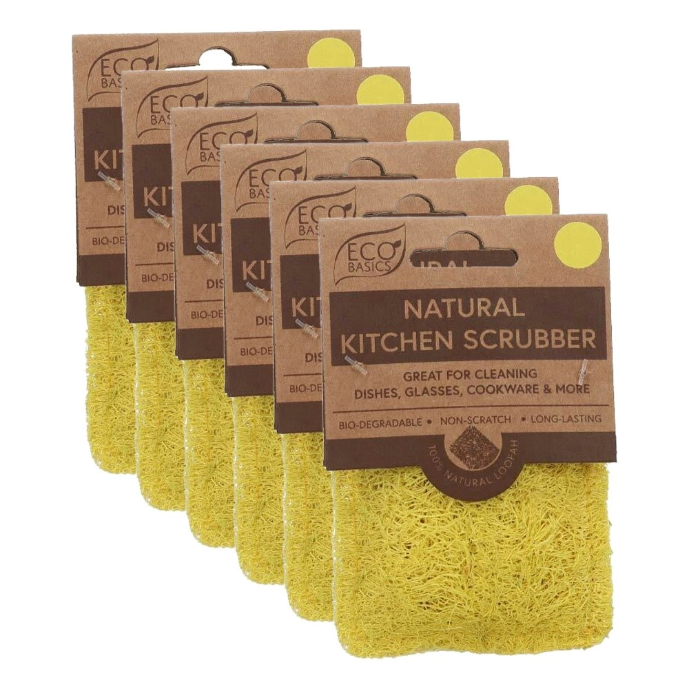 6x White Magic Eco Basics Natural Kitchen Scrubber Dirt/Grim Dish Cleaner Lemon