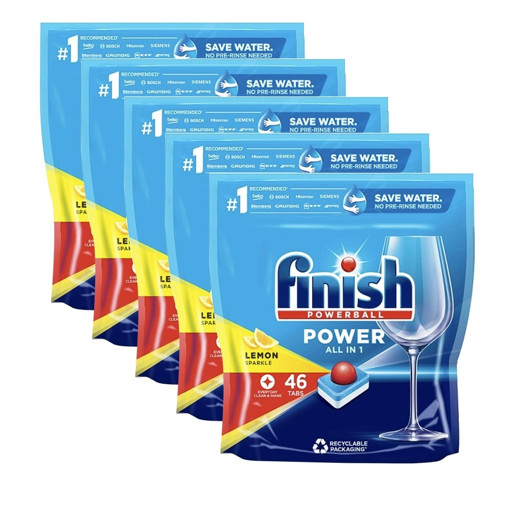 230pc Finish Powerball All-in-1 Dishwashing Cleaning Tablet Pods Lemon Sparkle