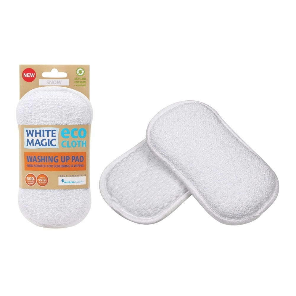 White Magic Double-Sided Dish Washing Up Pad Cleaning Sponge Scrubbing Pad Snow