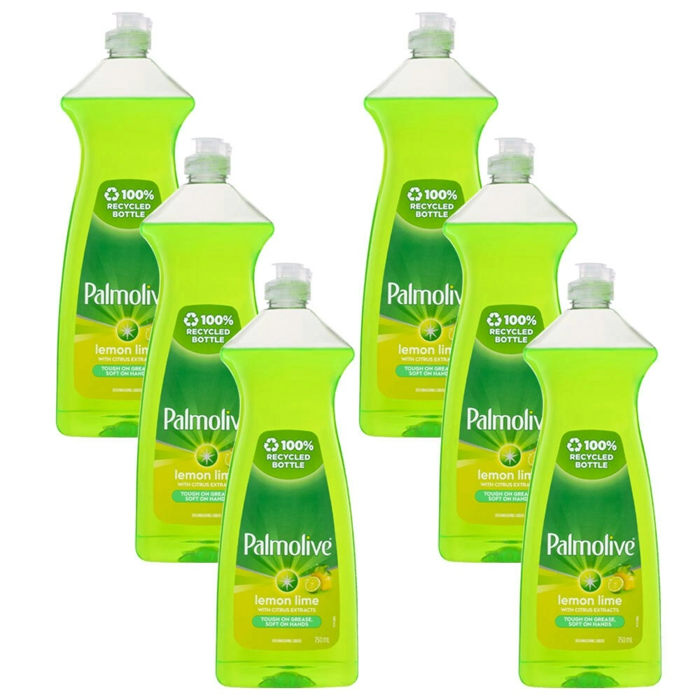 6x Palmolive Kitchen Dishwashing Cleaning Liquid Antibacterial Lemon Lime 750ml