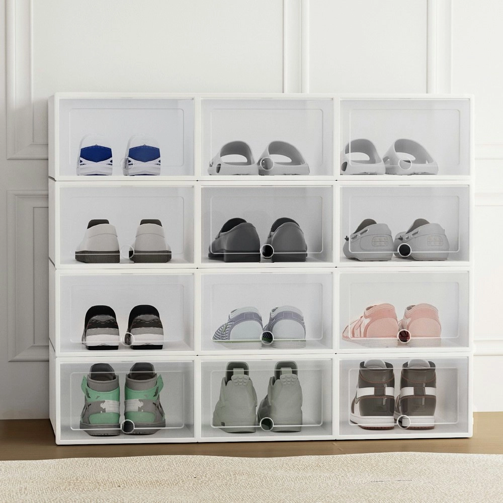 Artiss DIY Shoe Box Set of 12 Stackable White Abel