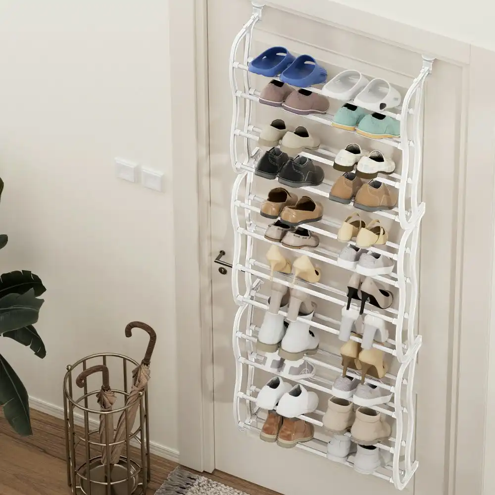 Artiss Shoe Rack 12-tier 24 Pairs Wall Mounted White Eric