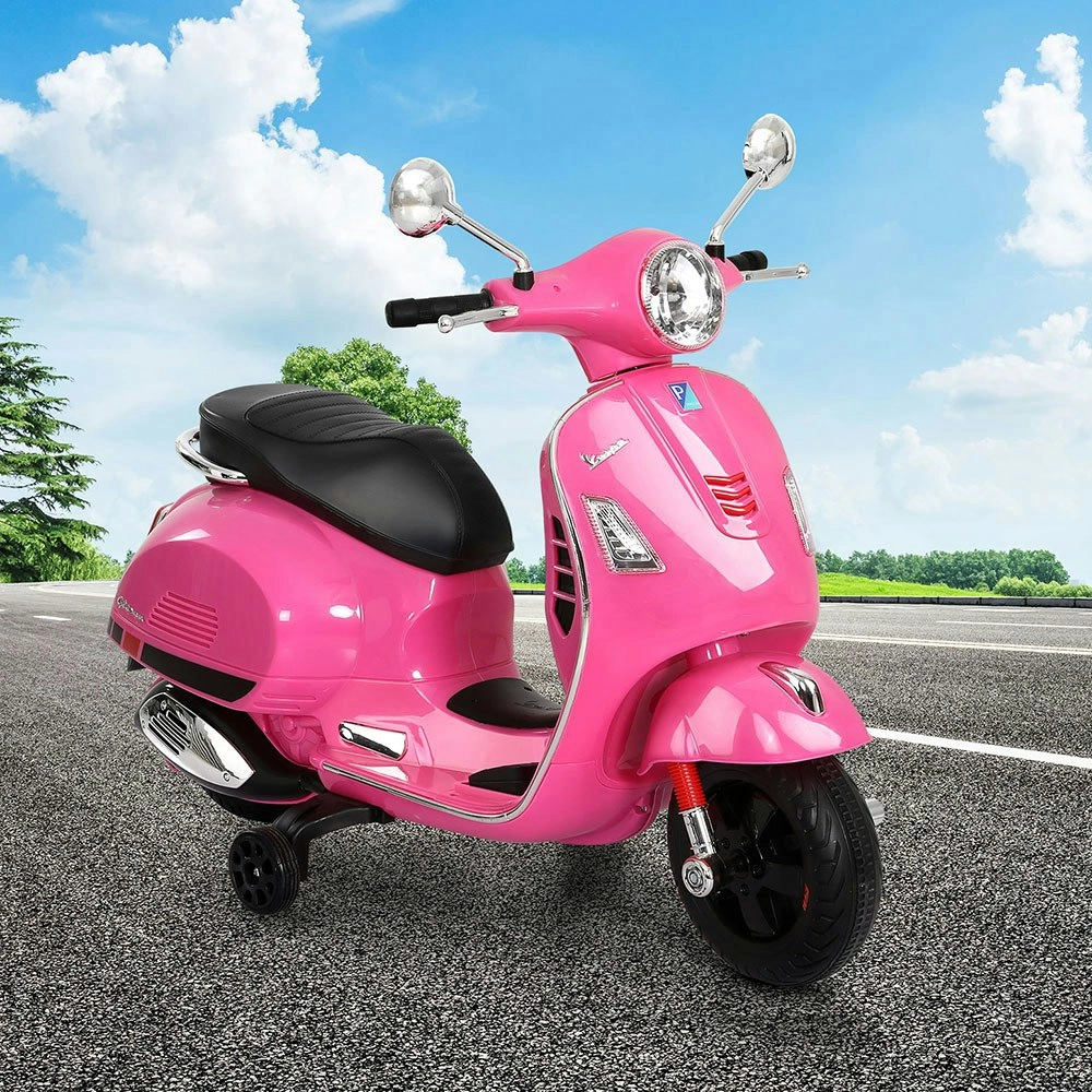 Kids Electric Ride On Car Motorcycle Motorbike Vespa Licensed GTS Pink