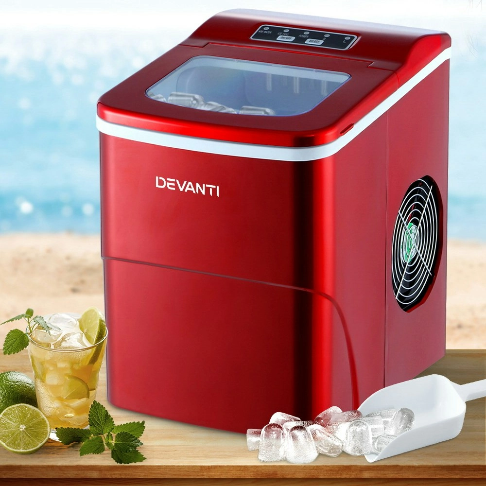 Devanti Ice Maker Machine Portable Commercial Ice Cube 2L Bar Countertop 12KG