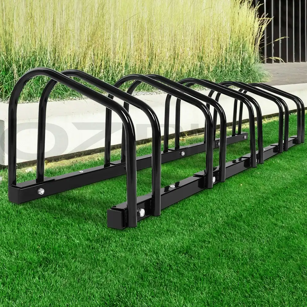 Weisshorn 5 Bike Stand Rack Bicycle Storage Floor Parking Holder Cycling Black