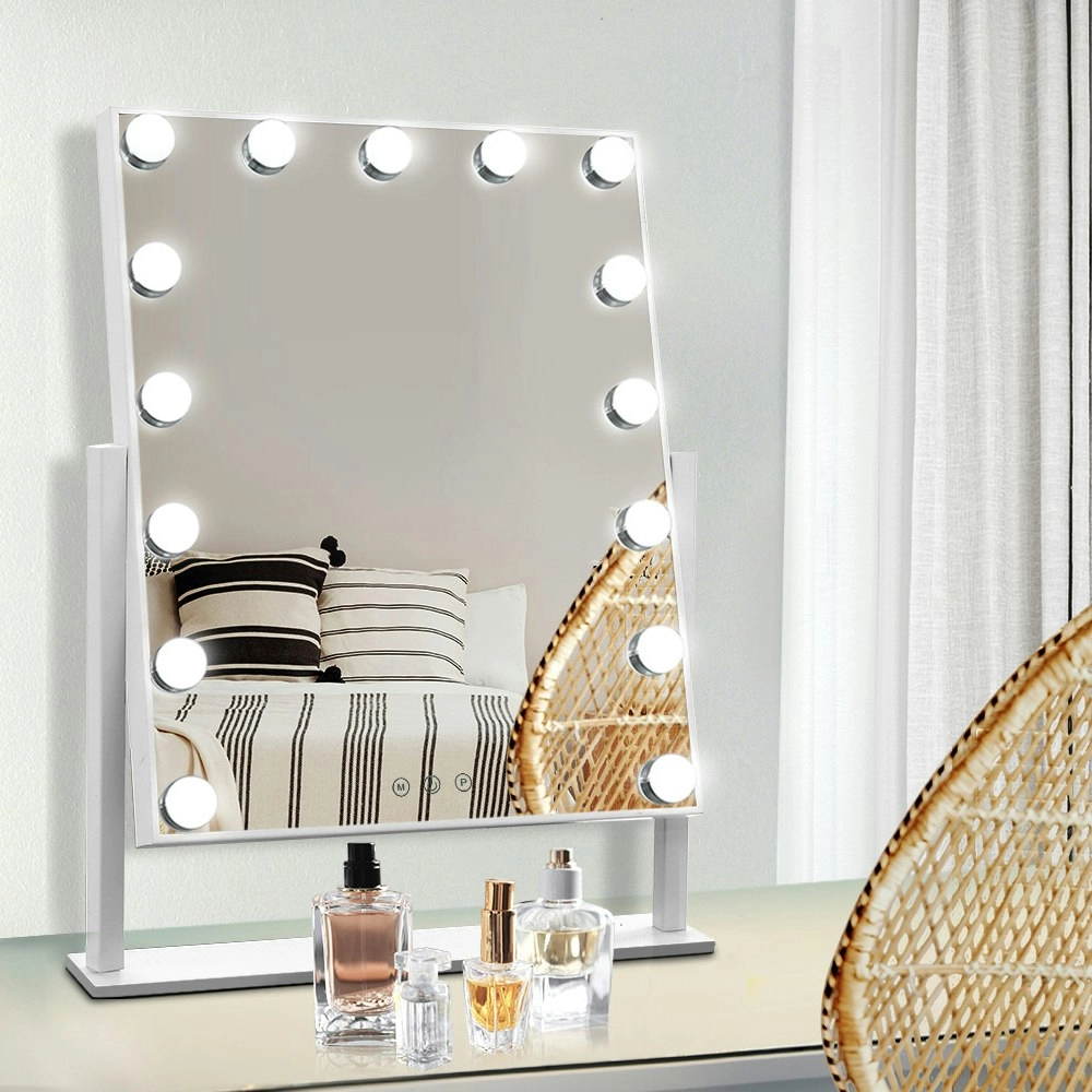 Embellir Makeup Mirror 40x50cm Hollywood Vanity with LED Light Rotation Tabletop