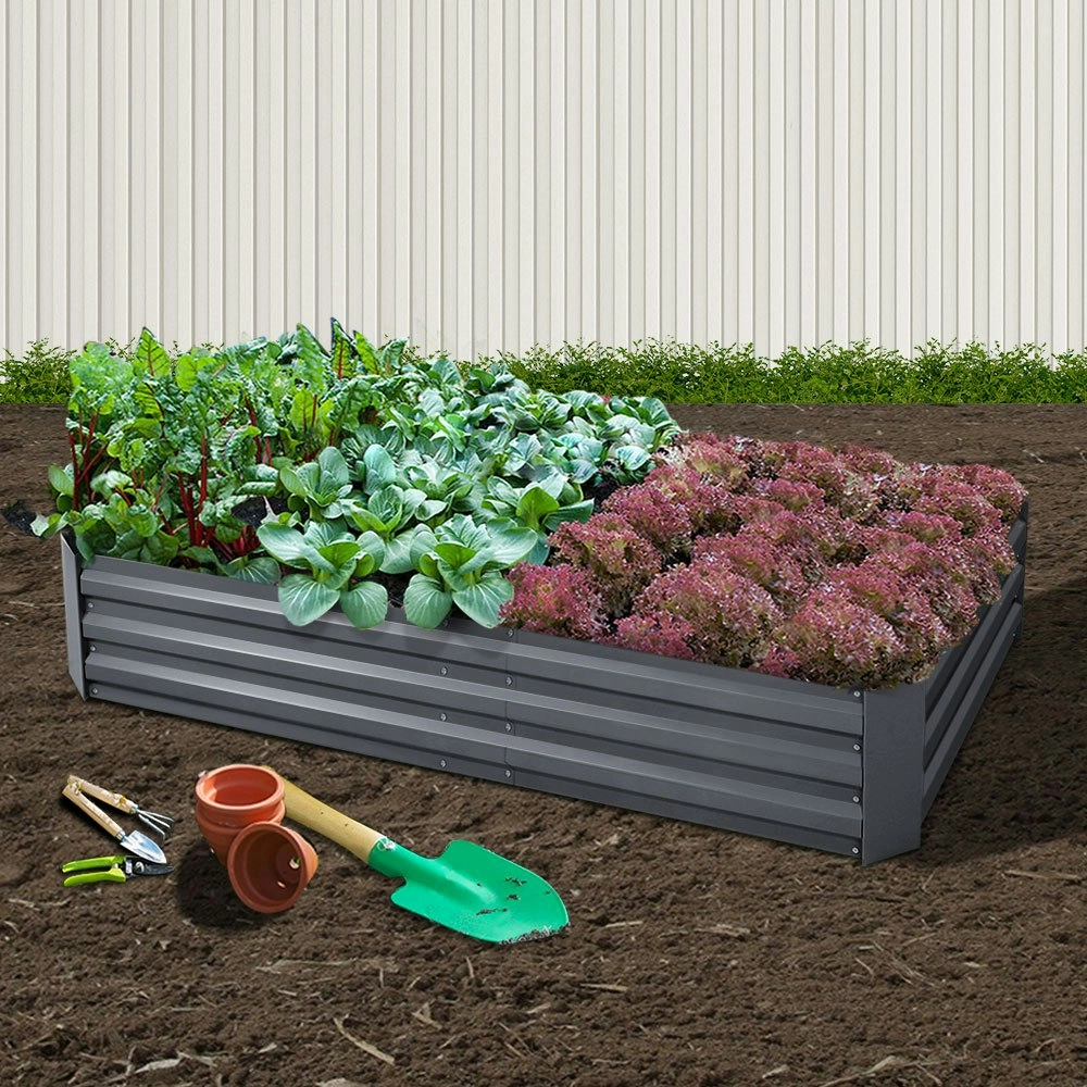 Green Fingers Garden Bed 180x90cm Planter Box Raised Container Galvanised Steel