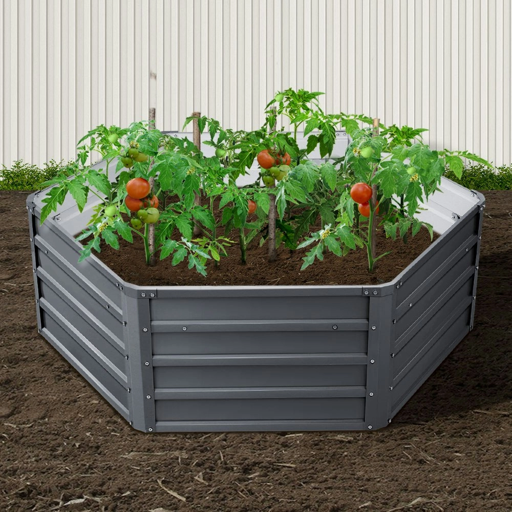 Green Fingers 2x Garden Bed 130x130x46cm Planter Box Raised Container Galvanised