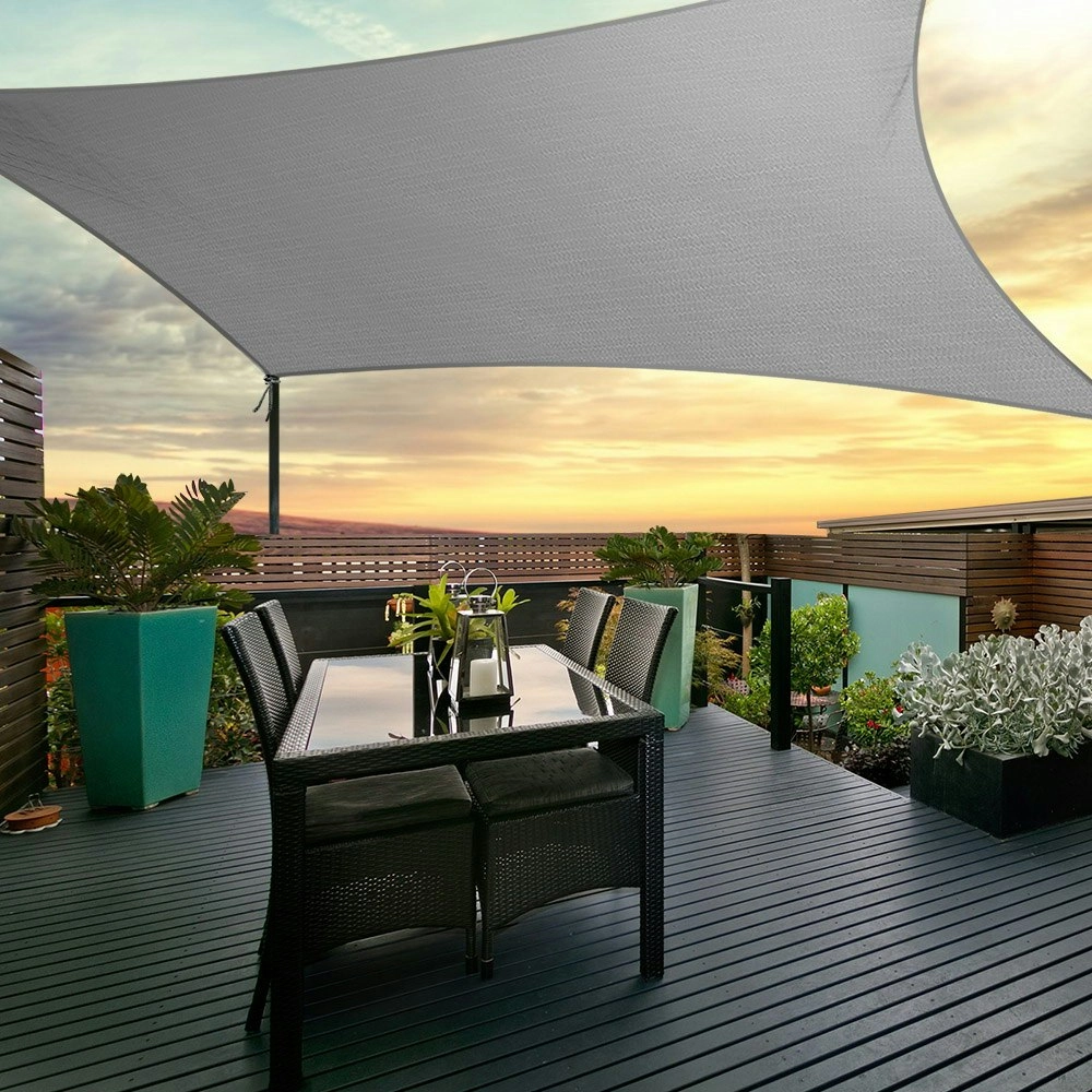 Instahut Shade Sail 5x6m Rectangle 280GSM 98% Grey Shade Cloth