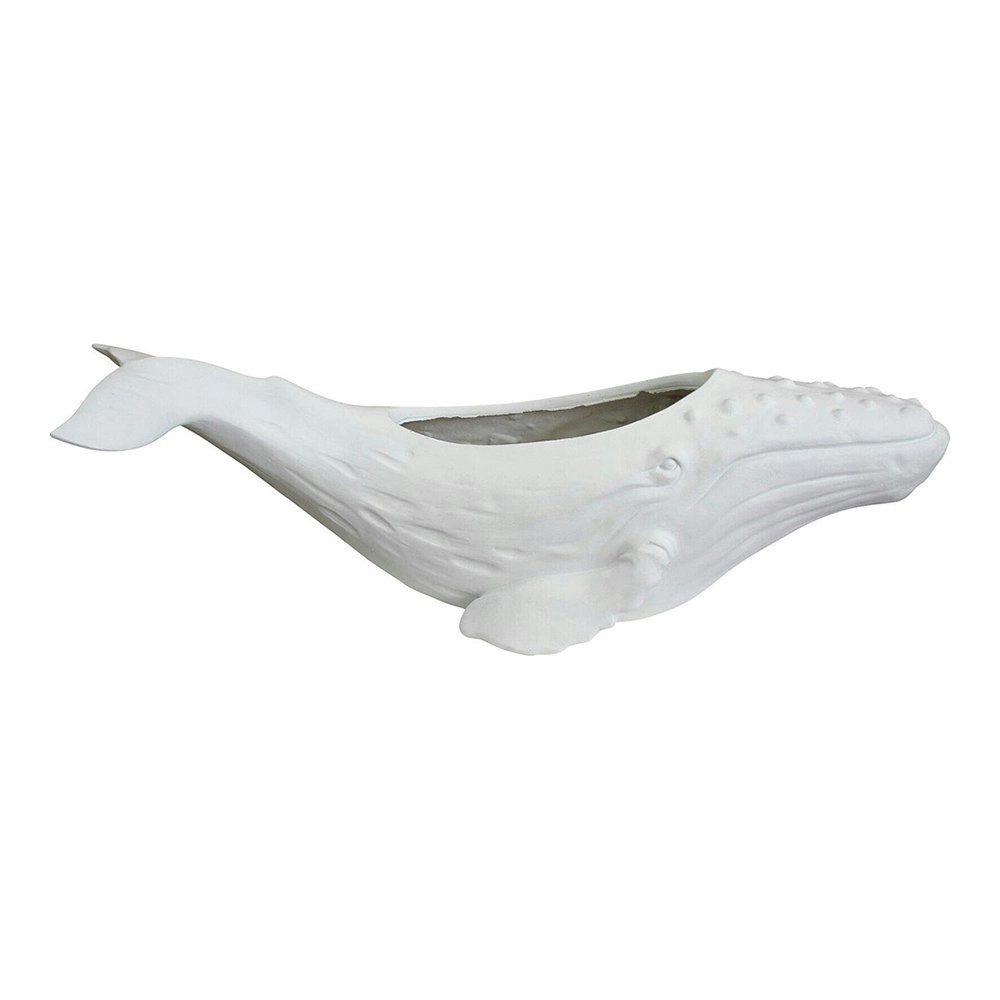 Resin 59cm Whale Planter Interior Home Decor Figurine Ornament Holder Lrg White