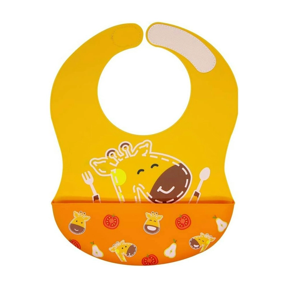 Marcus & Marcus Wide BPA Free Silicone Bib Food Catcher Baby/Toddler 6m+ Yellow