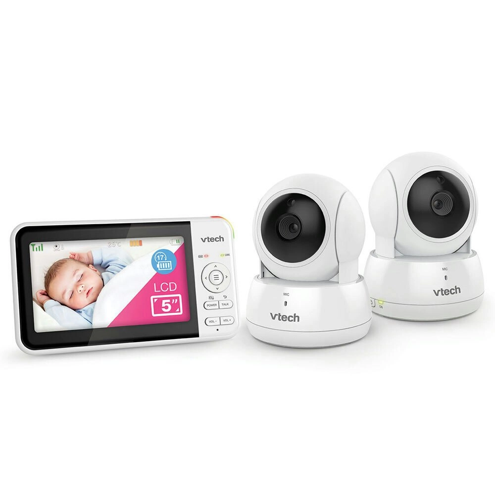 VTech BM5550AU 2-Camera 13cm Pan/Tilt Full Colour Baby Monitor Video/Audio Sound