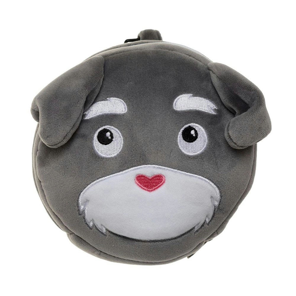 Relaxeazzz 15cm Schnauzer Travel Pillow w/Eye Mask 6y+ Kids/Adults Cushion Plush