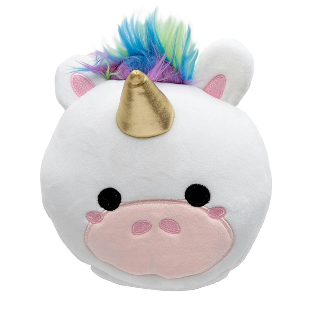 Relaxeazzz 15cm Unicorn Travel Pillow w/ Eye Mask 6y+ Kids/Adults Cushion Plush