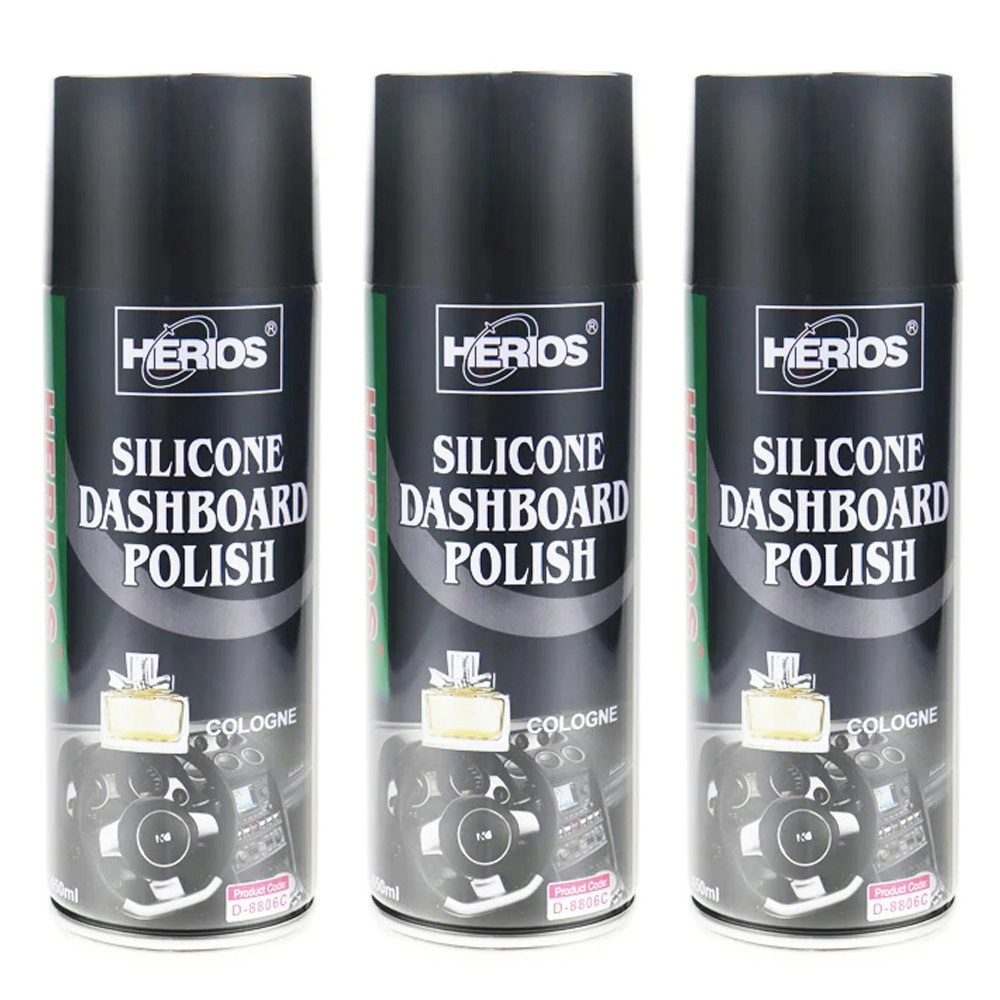 3PK Herios 450ml Dashboard Polish Wax Auto/Car Interior Cleaner Cologne Scent