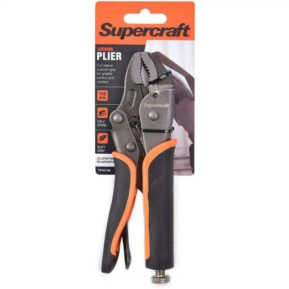 Supercraft Lockgrip Adjustable Pliers Full Sleeve Cushion Grip 250mm CR-V Steel