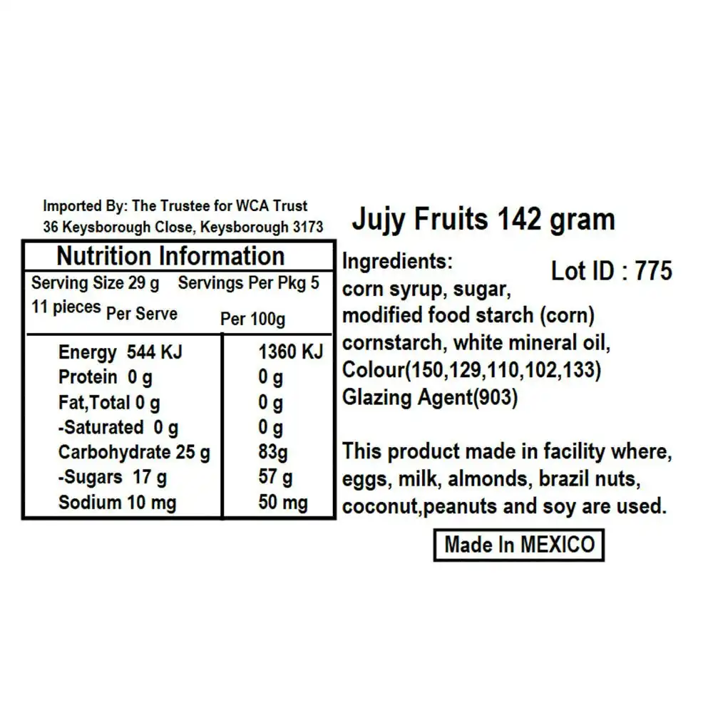 2x Jujyfruits 142g Movie/Theater Box Chewy Candy/Sweets/Confectionary 5 Flavours