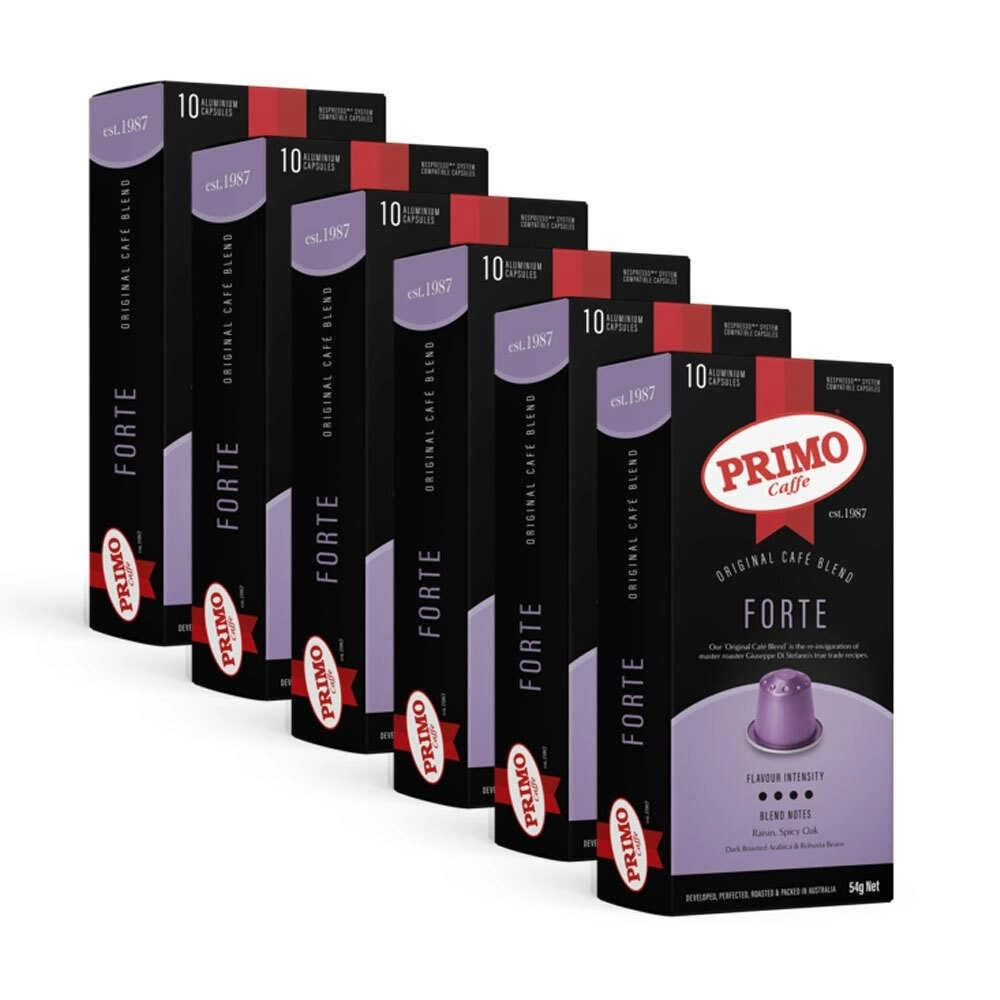 6x10pc Primo Caffe Forte 54g Coffee Capsules/Pod Compatible w/Nespresso Machine