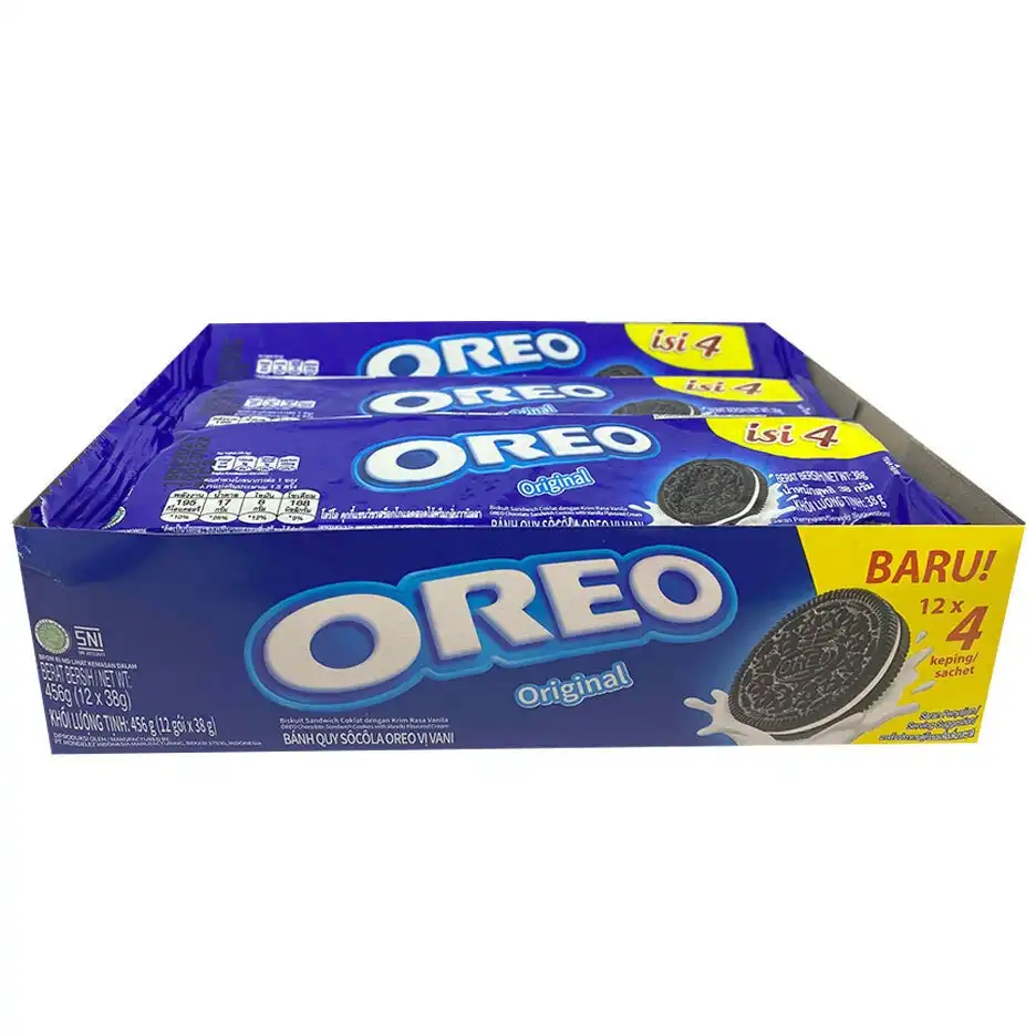 12x 4PK 38g Oreo Snack Pack Vanilla Original Cookies/Biscuits/Sweets/Chocolate