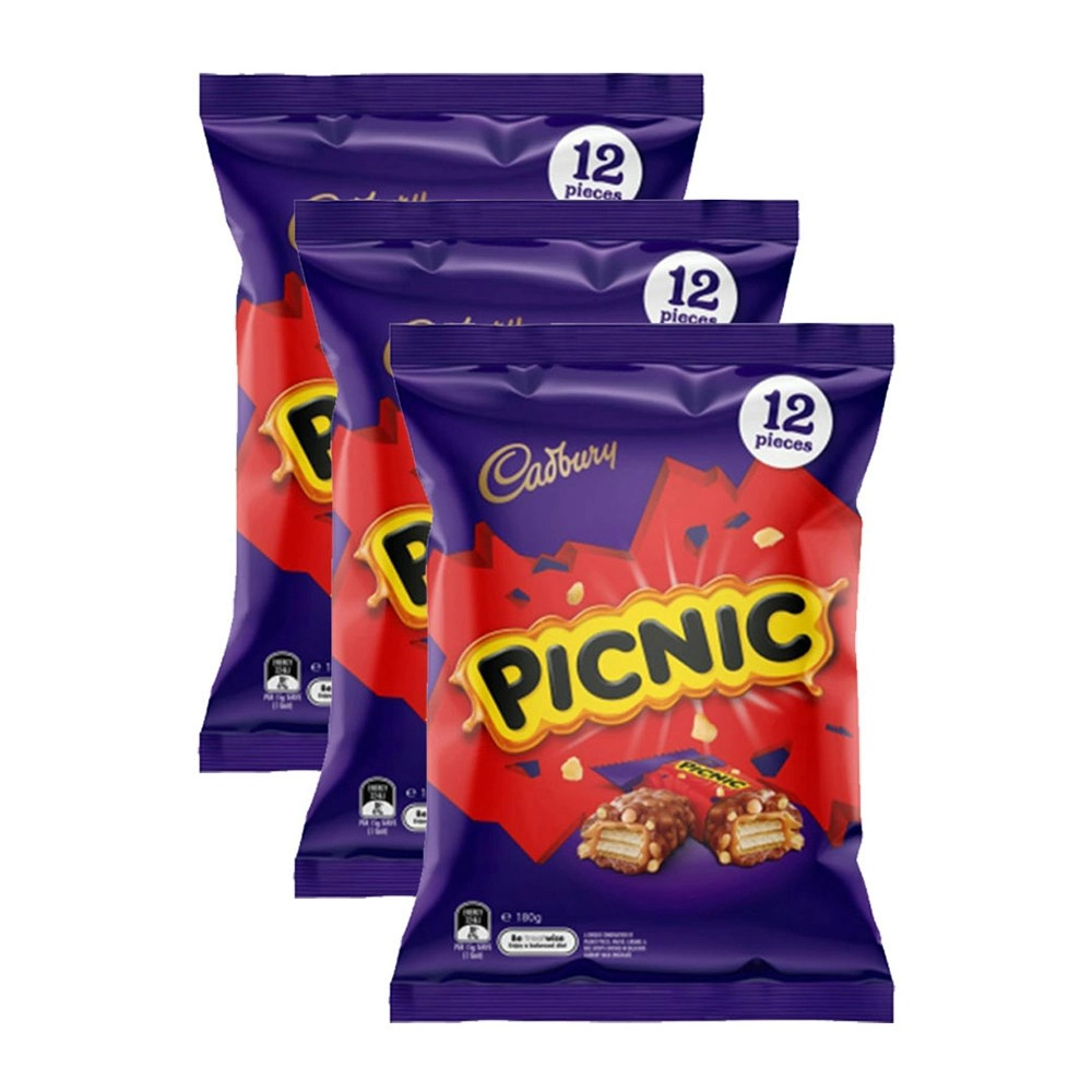 36pc Cadbury 180g Milk Chocolate Picnic Sharepack Choco Sweet Wafer Treats Snack