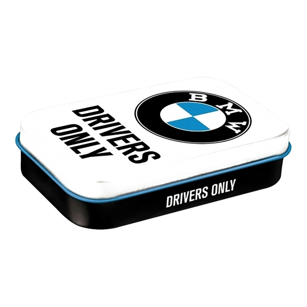 Nostalgic Art 10cm Mint Tin Box XL BMW Drivers Only Fresh Breath Hard Candy