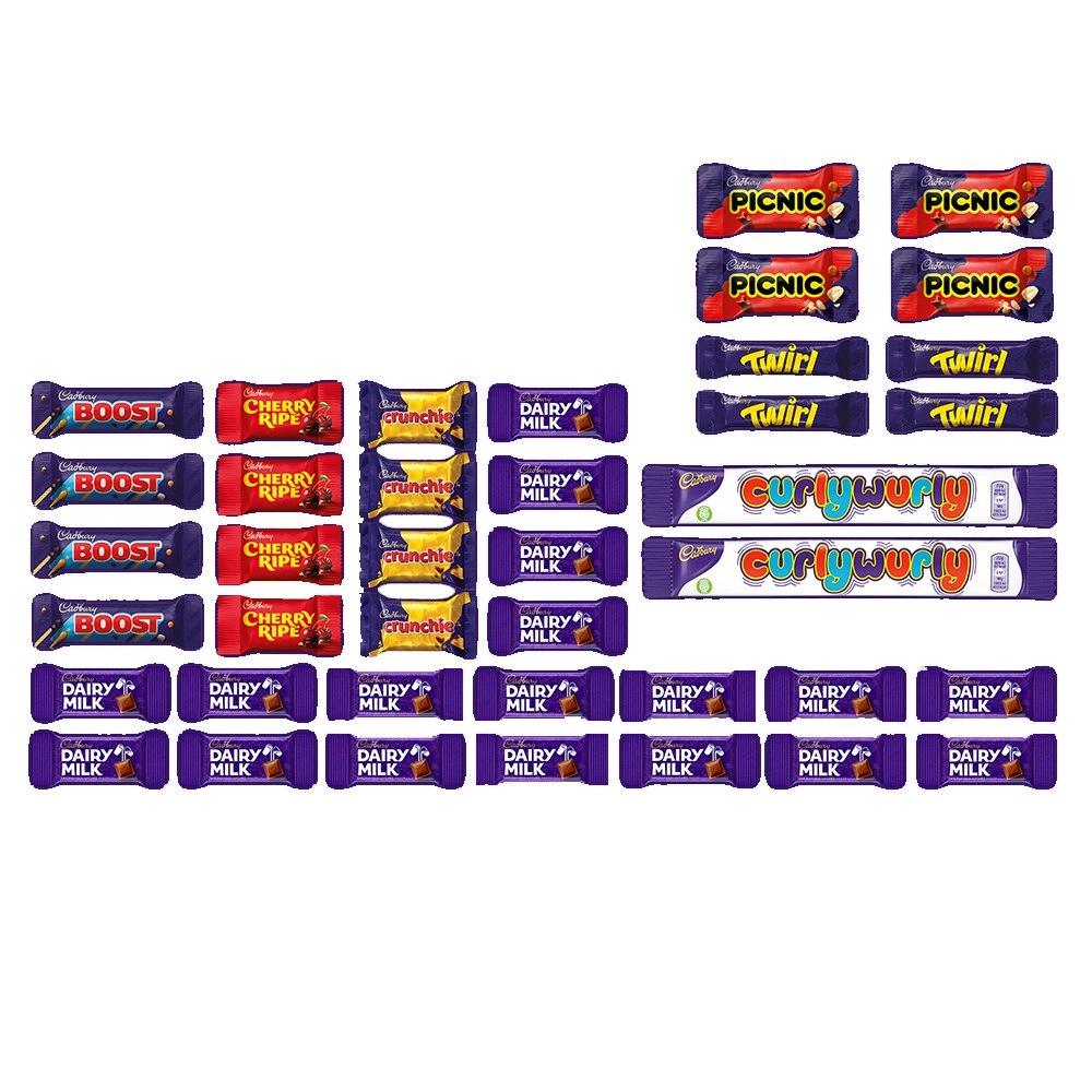 Cadbury Family Deal Showbag w/ Curly Wurly/Picnic/Crunchie/Cherry Ripe Chocolate