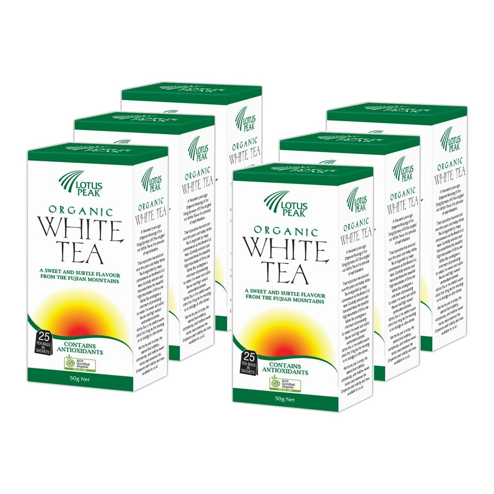 150pc Lotus Peak Premium White Tea Bags Organic Sweet And Subtle Flavour 50g