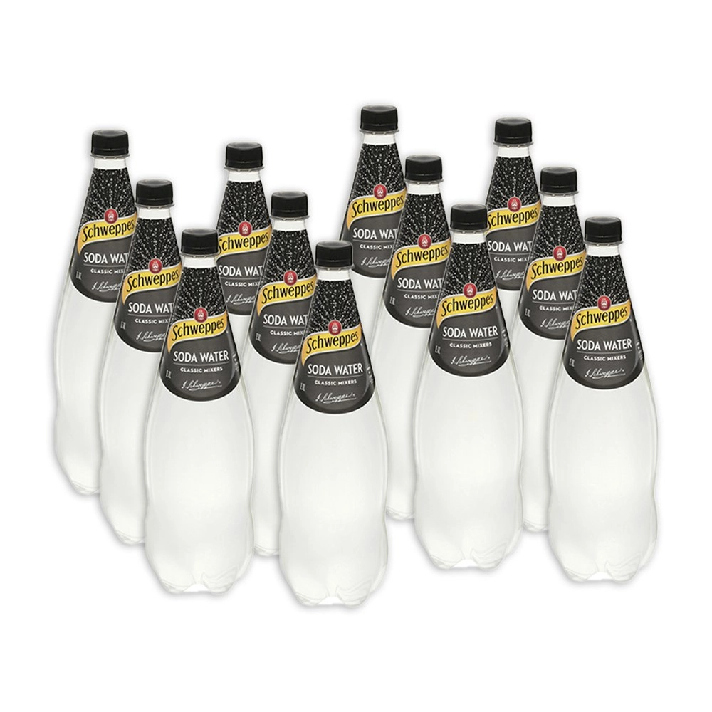 12pc Schweppes Sparkling/Carbonated Soda Water Beverege Drink Bottles 1.1L