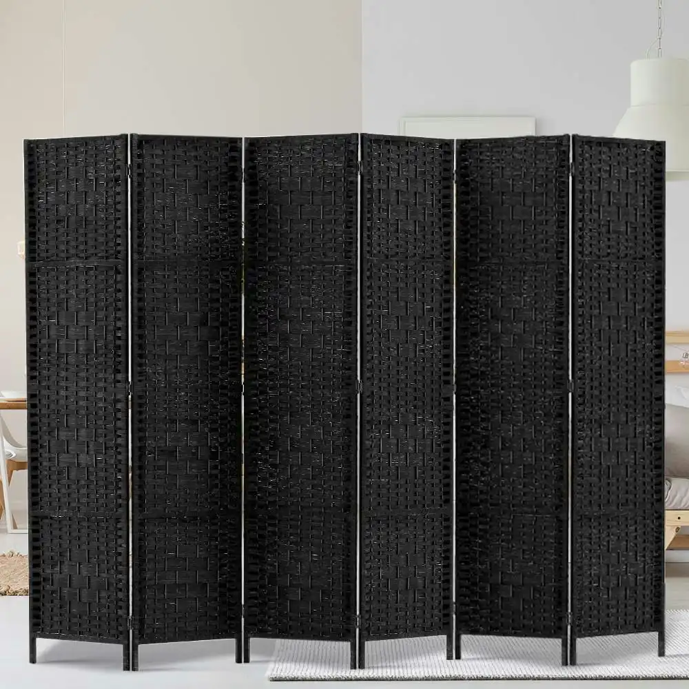 Artiss 6 Panel Room Divider Screen 245x170cm Woven Black