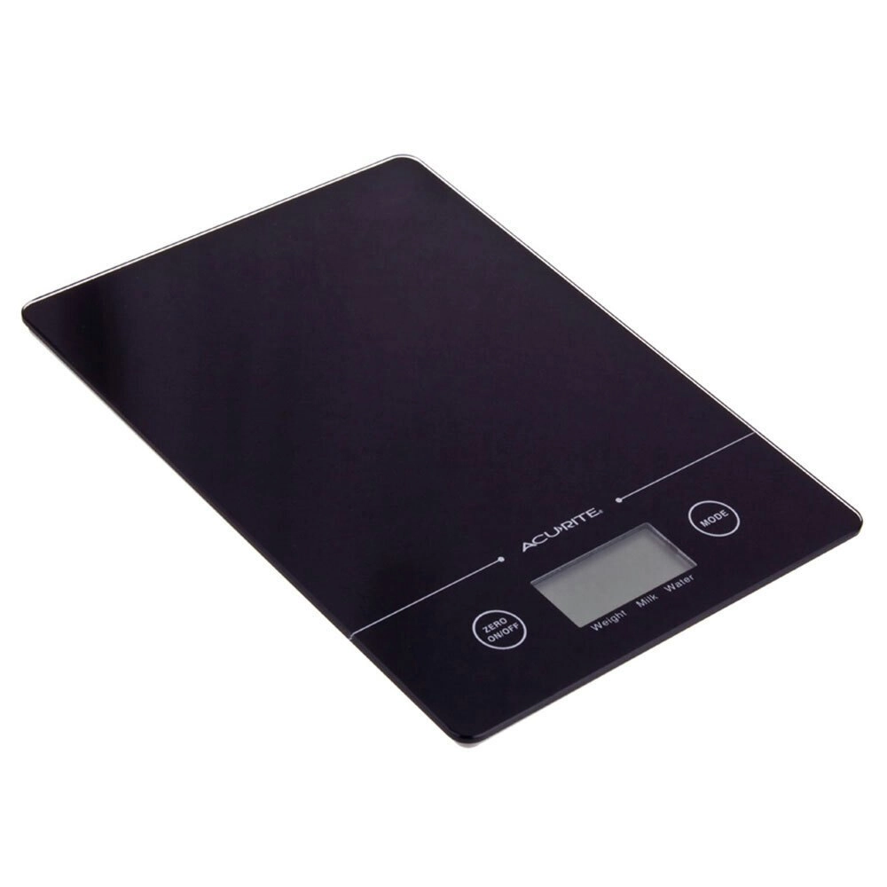 AcuRite Slim Line Glass 1g/5kg Digital Kitchen Food/Nutrition Scale Weight Black