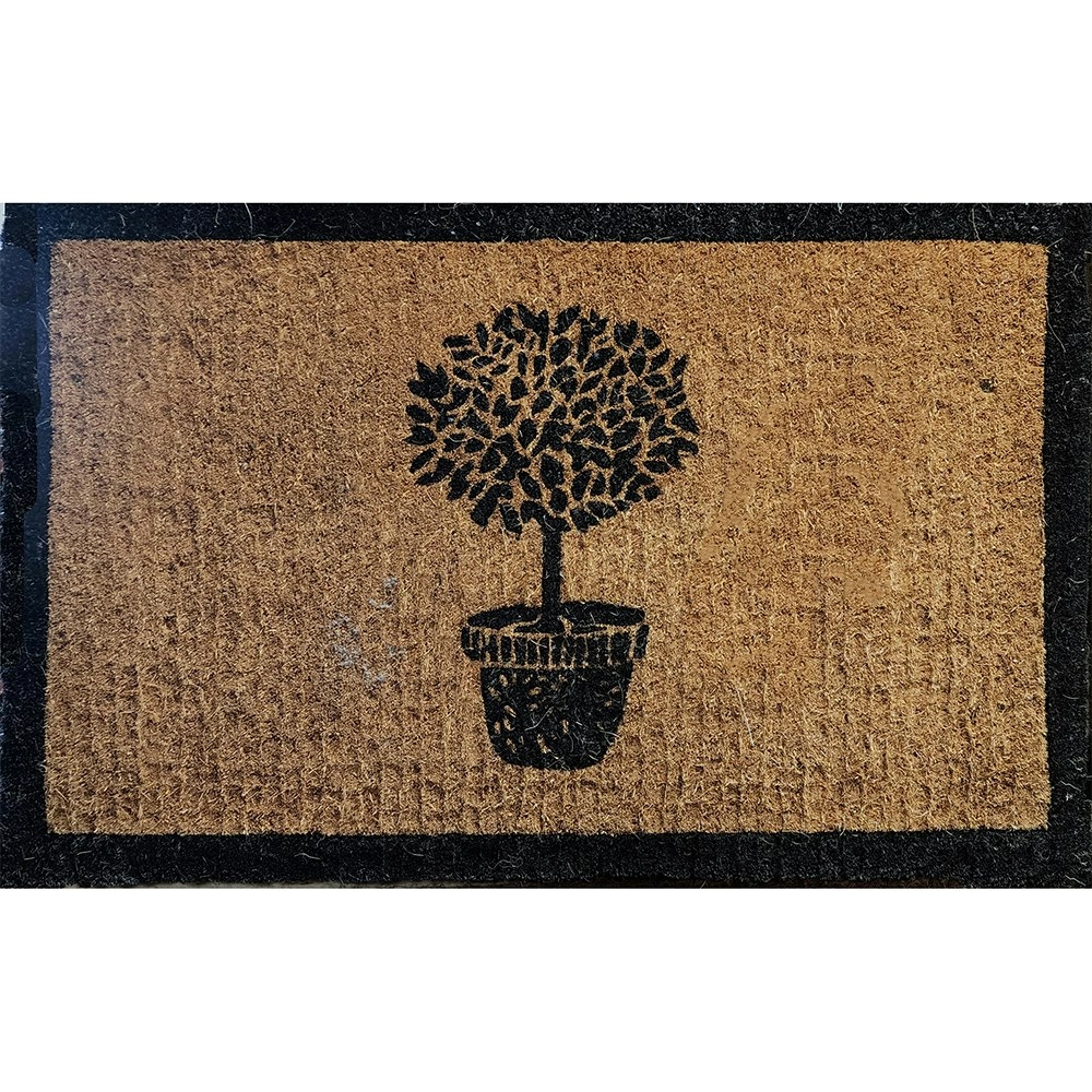 Solemate Premium TopiaryTree Bk 50x80cm Mat Coconut Coir Biodegradable Black