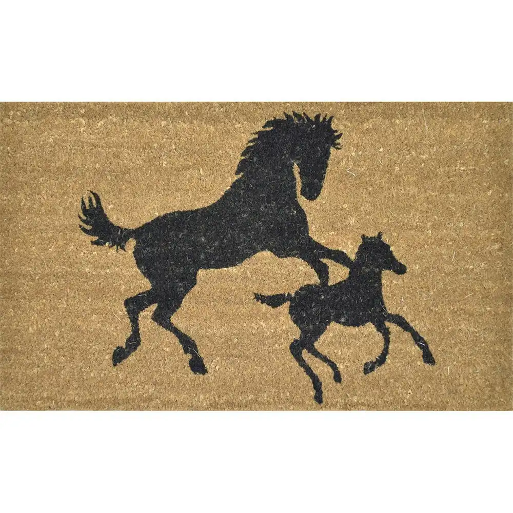 Solemate Latex BK C Horse & Foal Mat 45x75cm Fair Trade Country Natural & Black