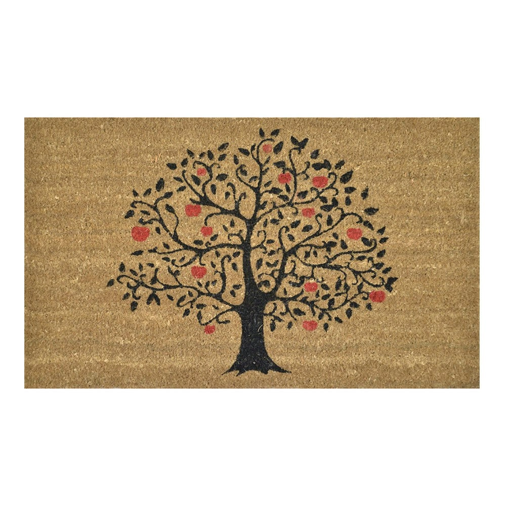 Solemate Latex Backed Coir Apple Tree 45x75cm Slim Outdoor Stylish Doormat