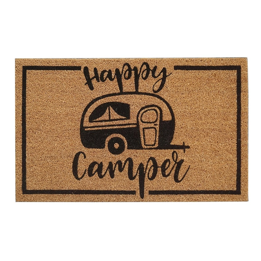 Solemate Latex-Backed Coir Retro Camper 45x75cm Slim Outdoor Stylish Doormat