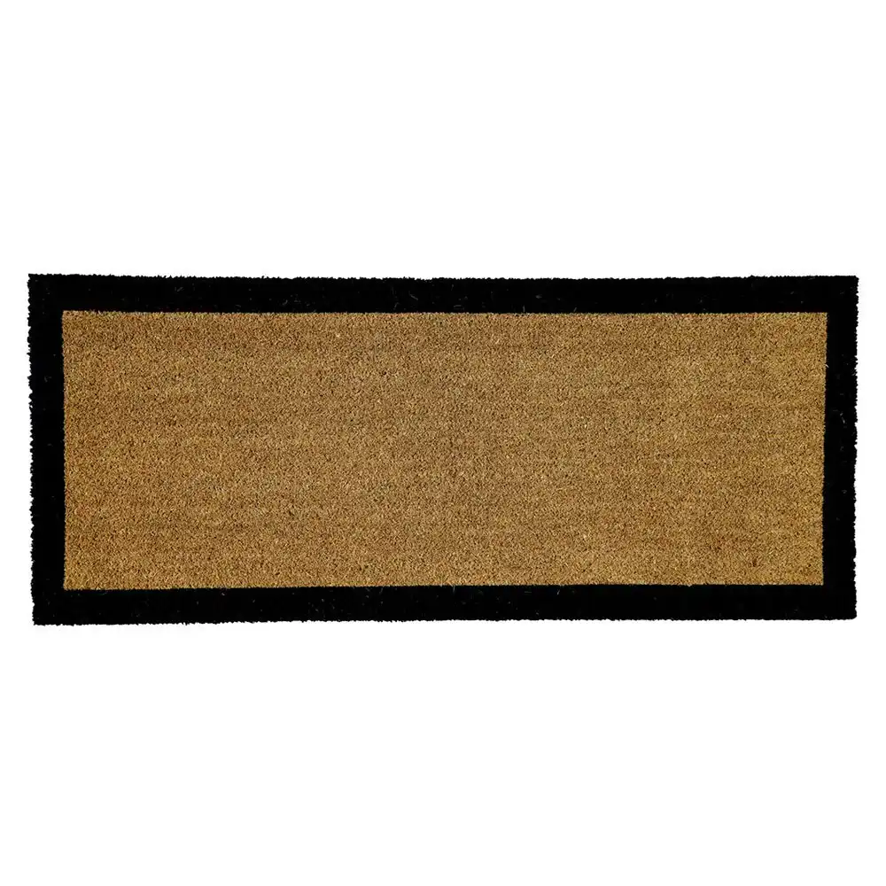 Solemate PVC Coir Black Border45x110cm Stylish Durable Outdoor Front Doormat