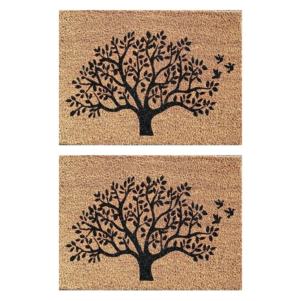 2PK Solemate Latex Coir Tree 40x55cm Stylish Durable Outdoor Front Doormat