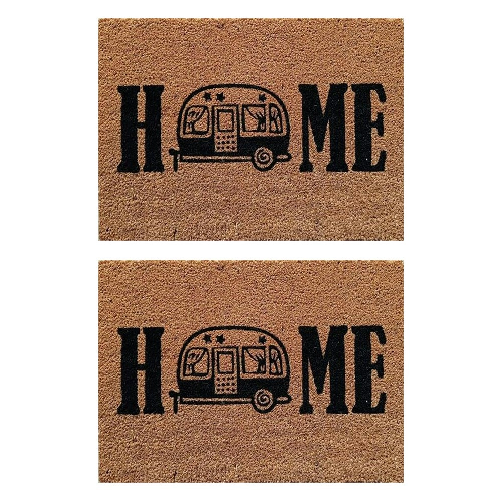 2PK Solemate Latex Coir Camper Home 40x55cm Stylish Outdoor Front Doormat