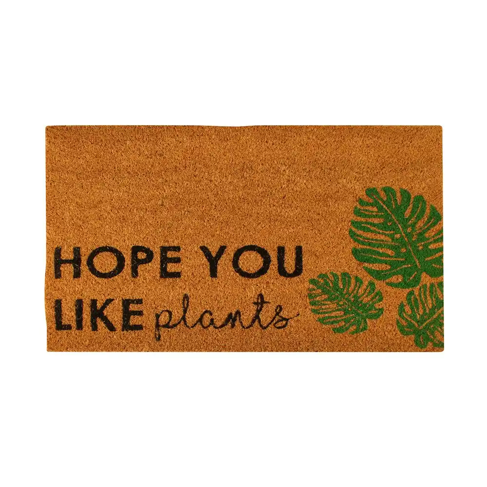 Maine & Crawford Hope You Like Plants 70cm Coir Door Mat Entrance Rug Multicolor