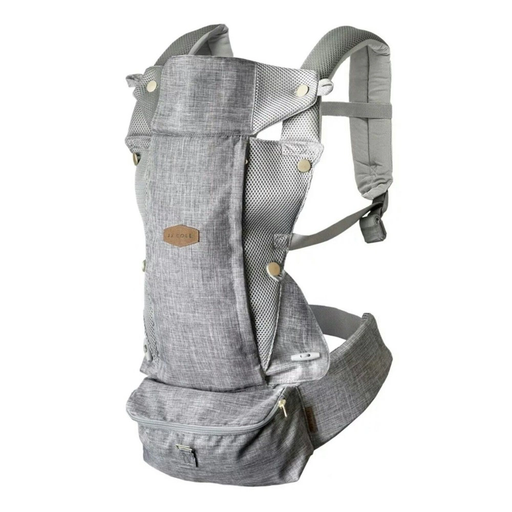 JJ Cole Peek 5 Position Strap Baby/Newborn Shoulder Carrier Heather Grey w/Bag