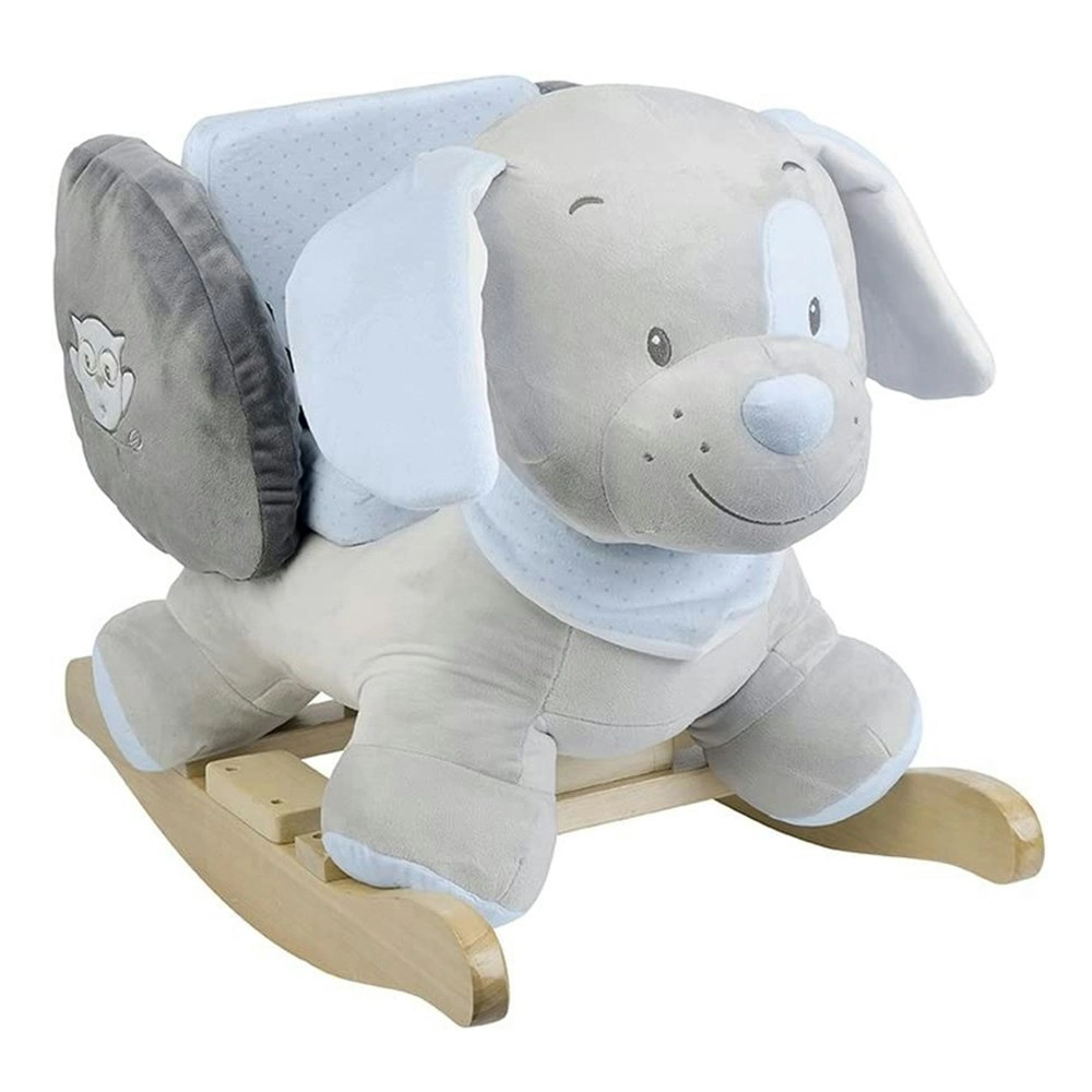 Nattou Rocker Soft Cushioned Toby The Dog Baby 10-36m w/Wooden Base 32x62cm