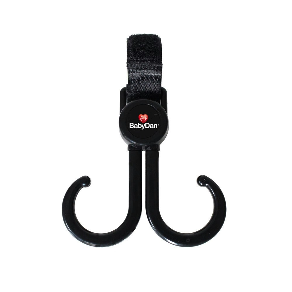 BabyDan Double Hanging Hook Storage Hanger For Infant/Toddler Stroller Black