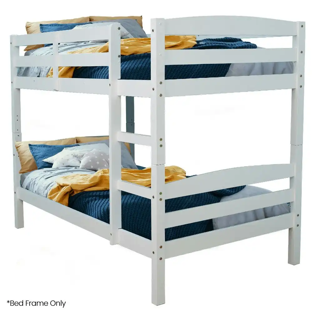 Kingston Slumber Single Bunk Bed Frame, Solid Pine 2-in-1 Modular ...