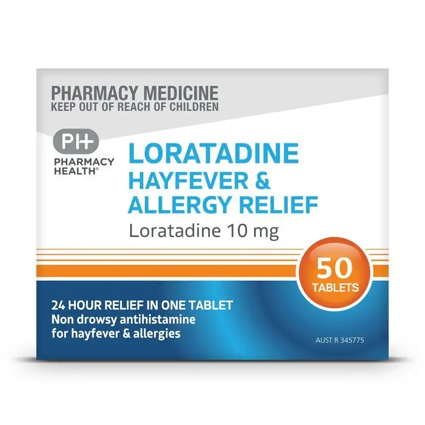 Pharmacy Health LORATADINE 10MG 50 TABLETS