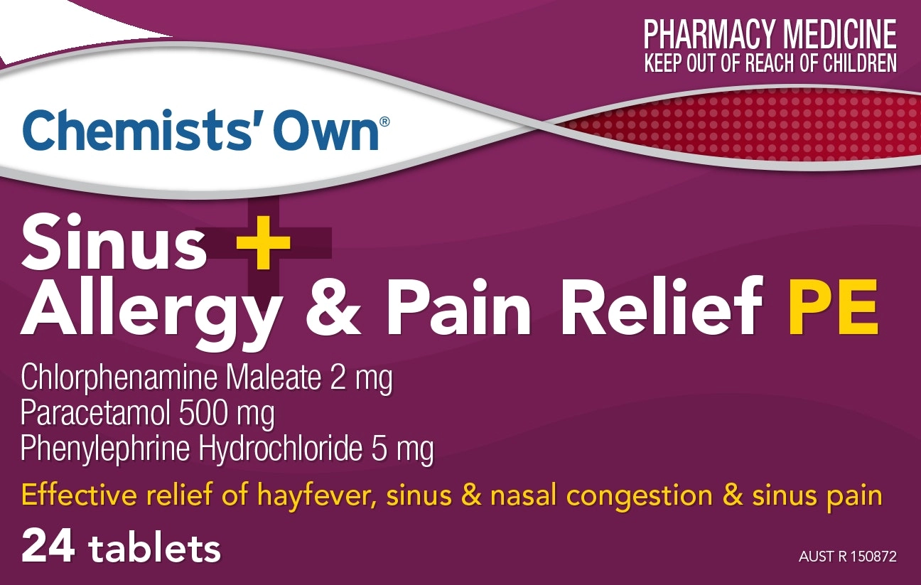 Chemists' Own Nightime Sinus Pain Relief PE Tablets 24 (Generic of Codral)