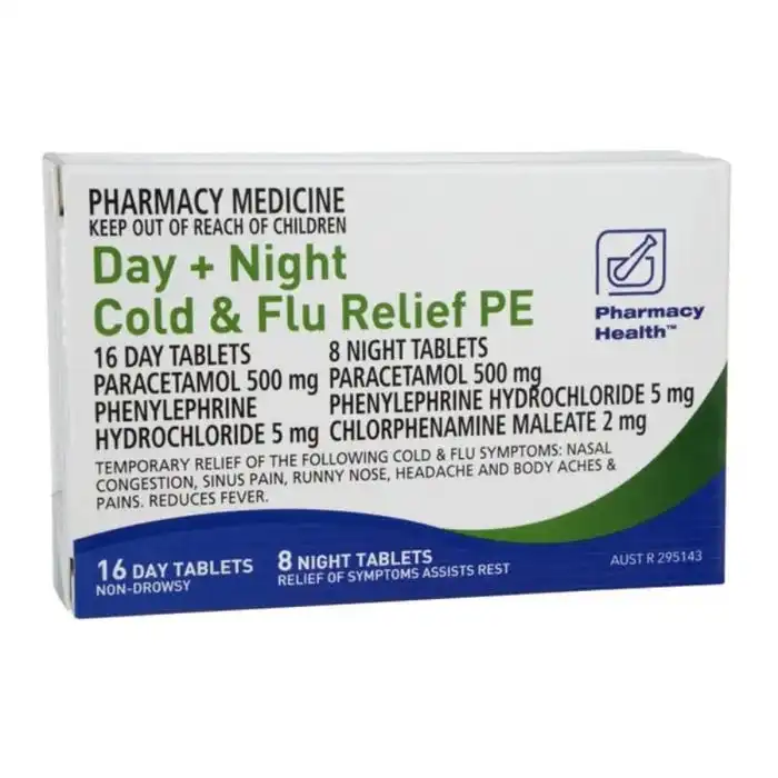 Pharmacy Health DAY + NIGHT COLD & FLU PE 24 TAB