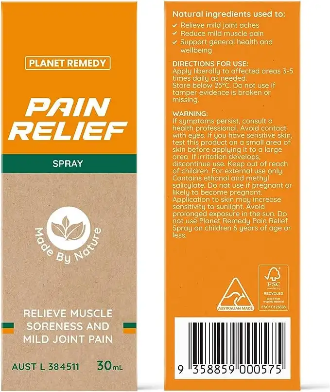 Planet Remedy Pain Relief (Relieve Muscle Soreness) Spray 30ml