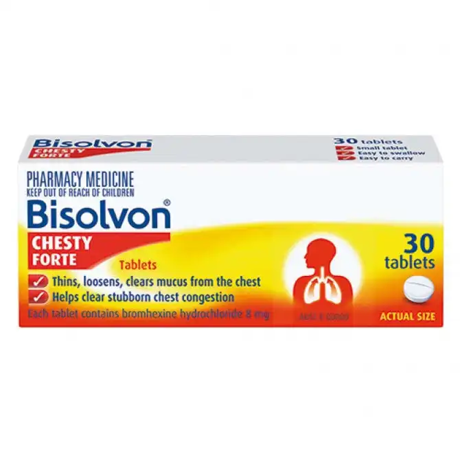 Bisolvon Chesty Forte 8mg - 30 Tablets