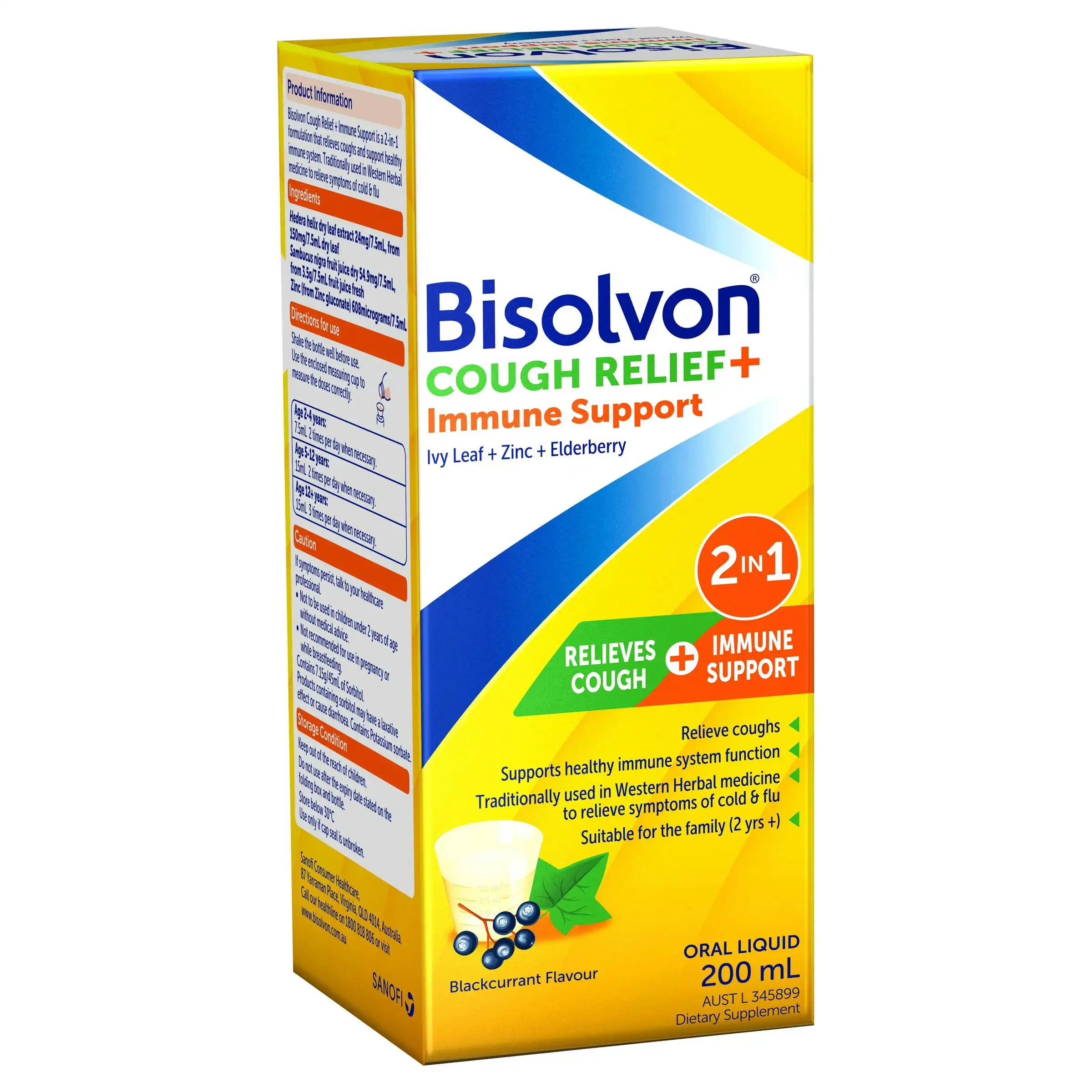 Bisolvon Cough Relief + Immune Support 200mL